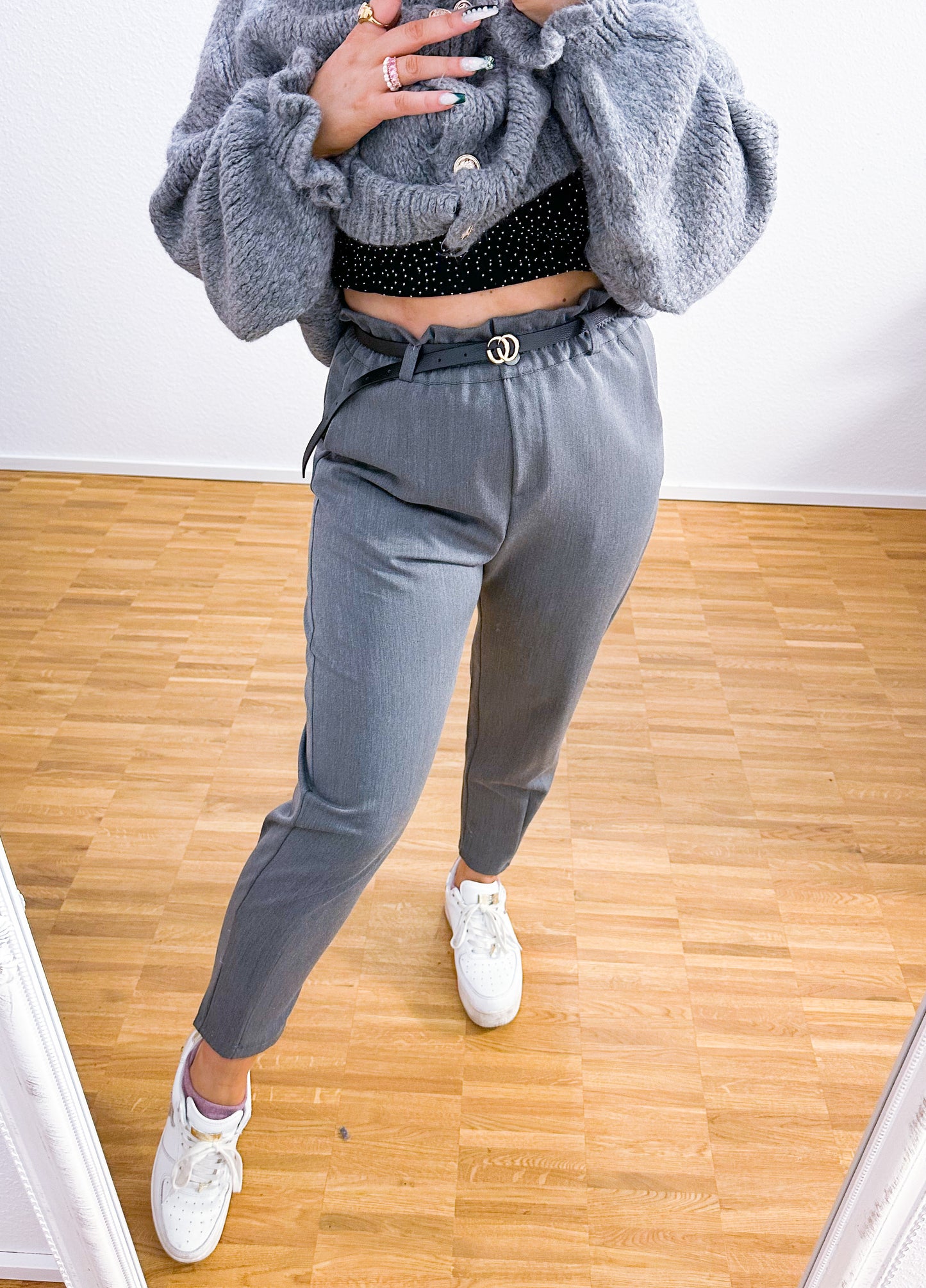 Stoffhose mit Gürtel 2 Farben