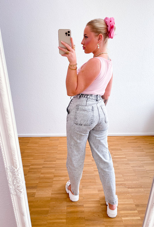 Jeanshose Daddy Fit Grau