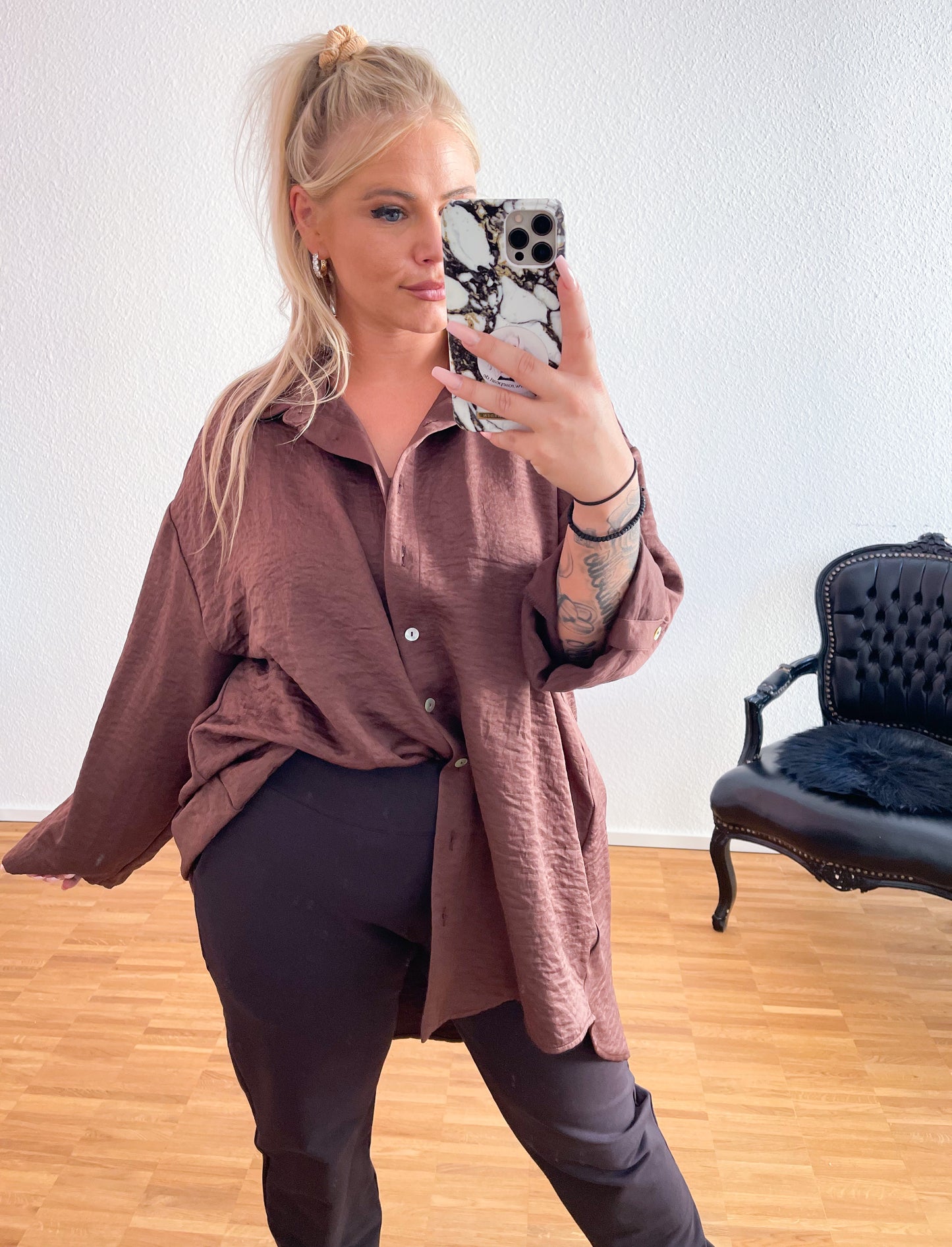 Bluse Kastanie