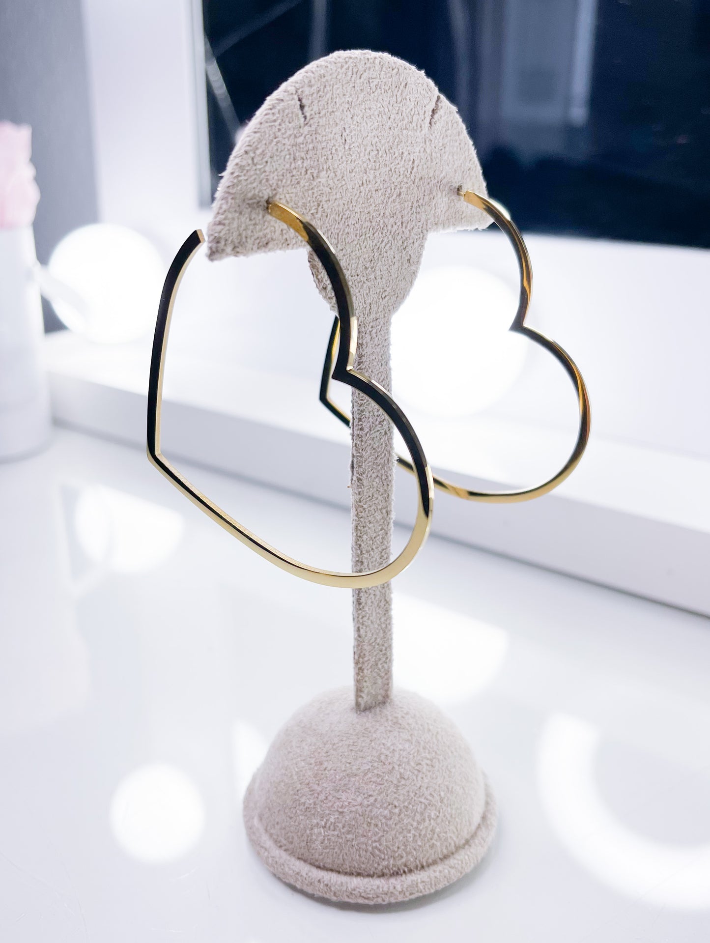Creolen Herz Silber Gold