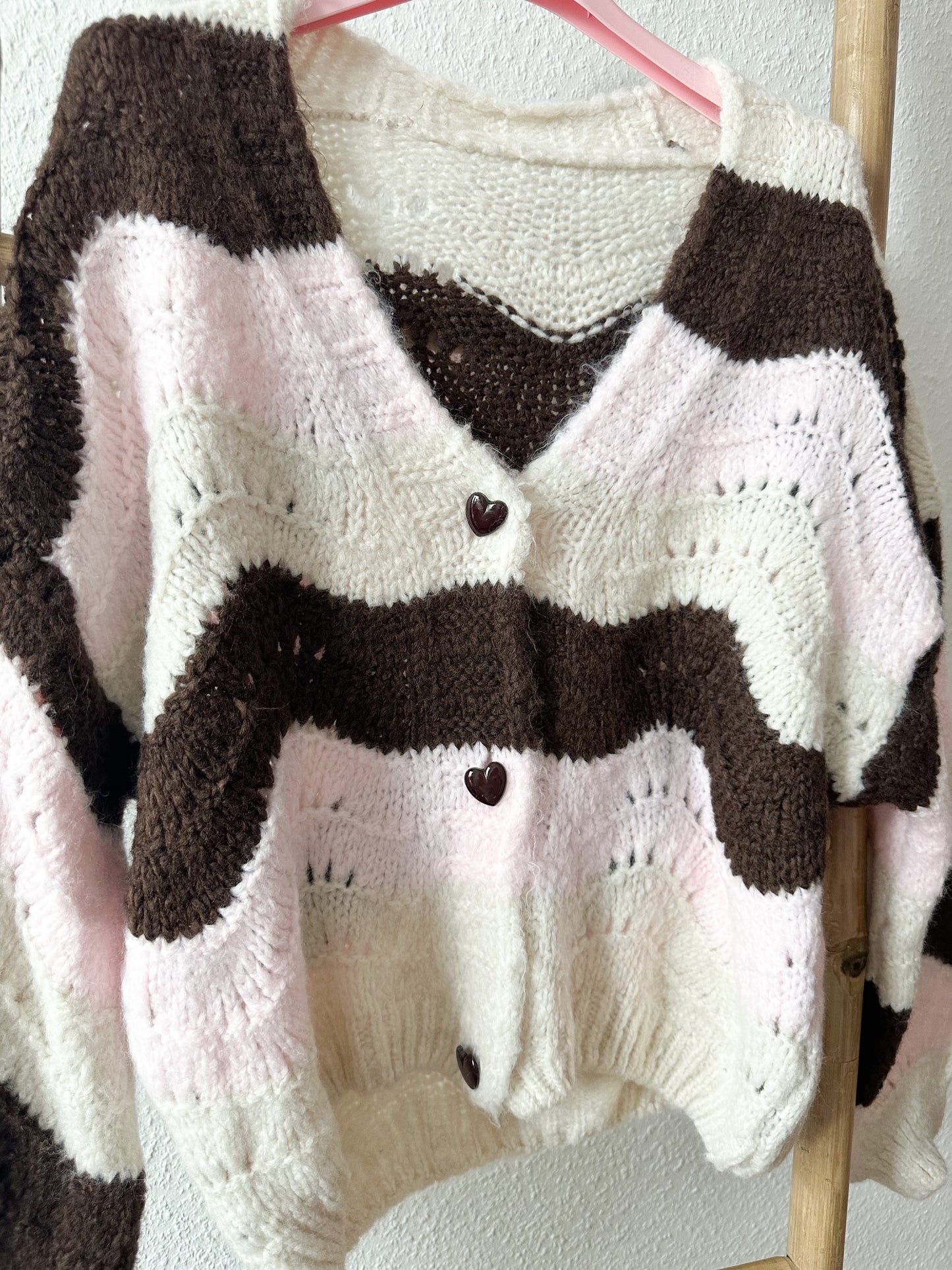 Strickjacke bunt Herz 3 Farben