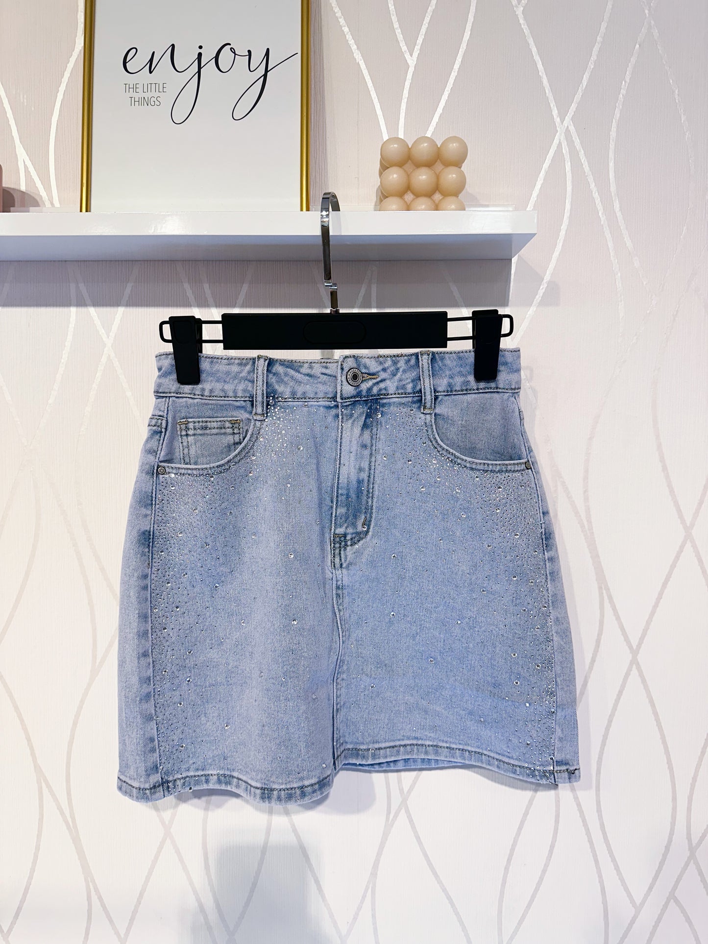 Jeansrock-Bling