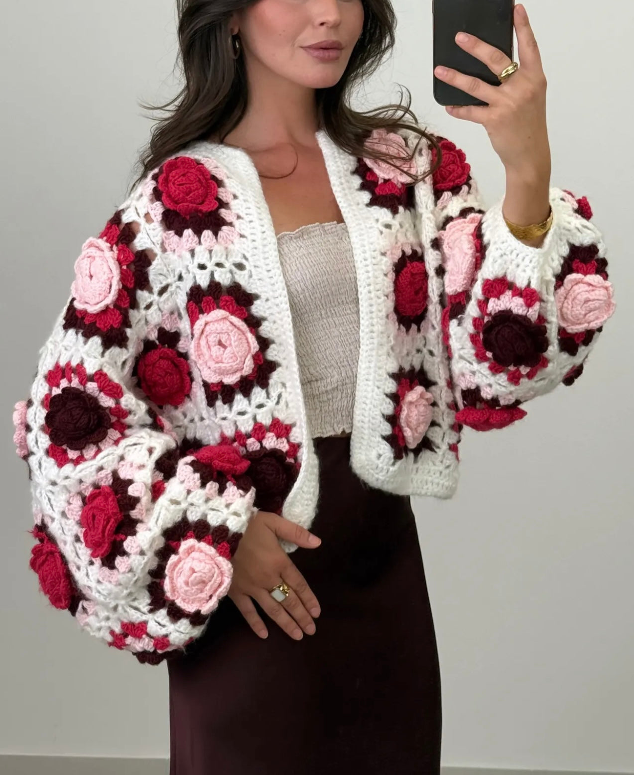 Strickjacke Roses Handmade