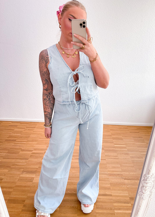 Jeans Weste Schleife