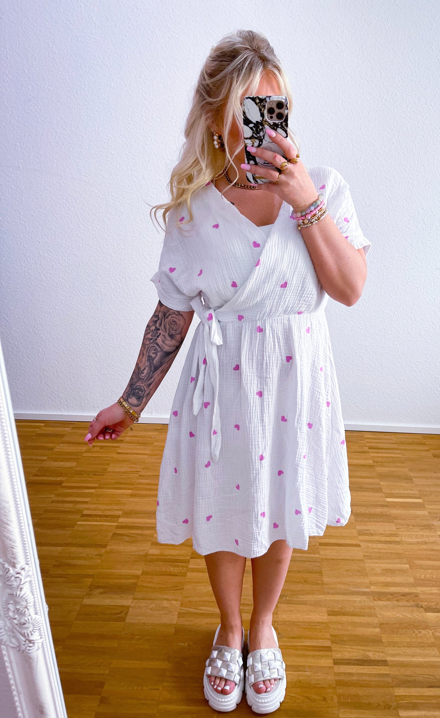 Kleid-Musselin-Herz