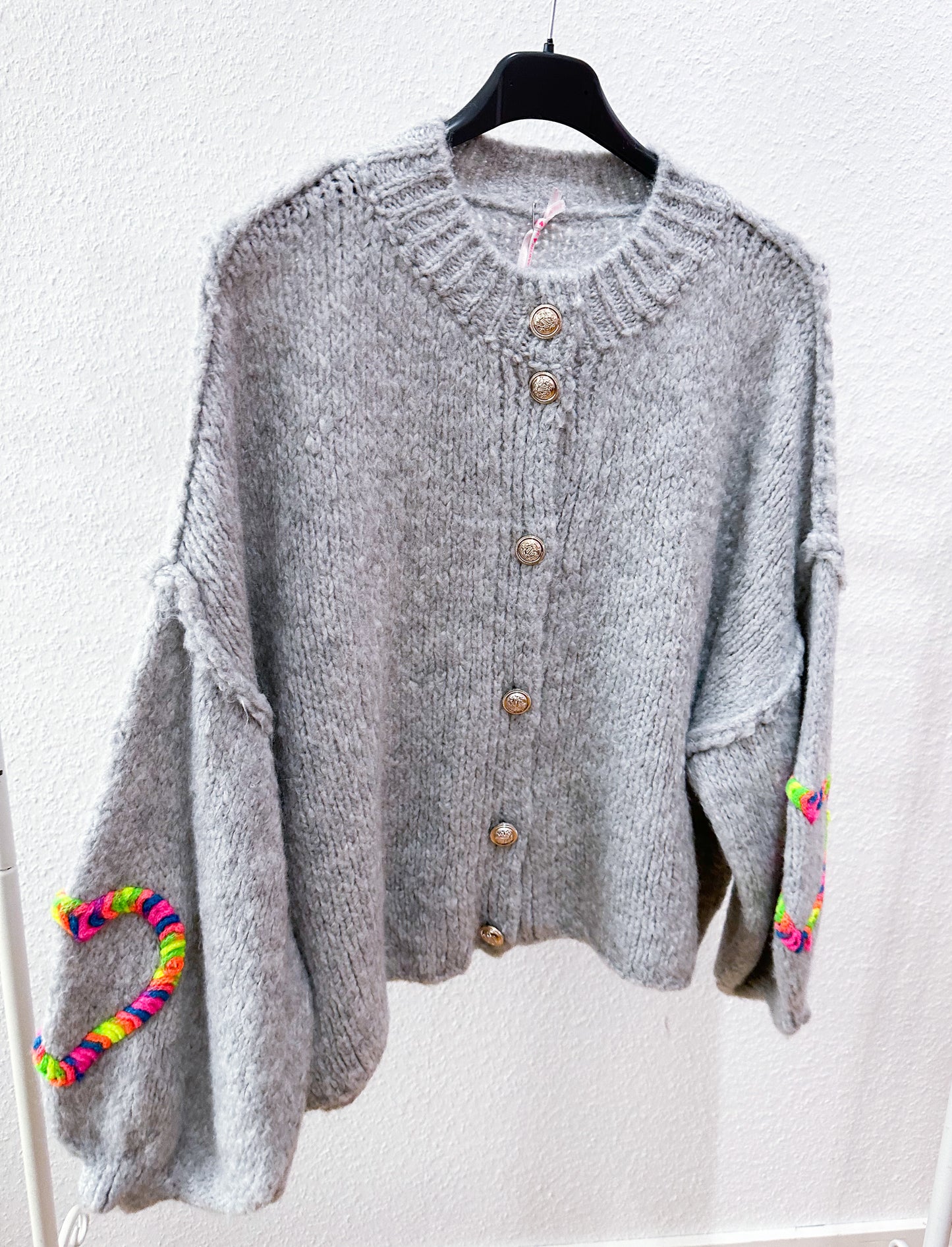 Strickjacke Lola-Herz Neon