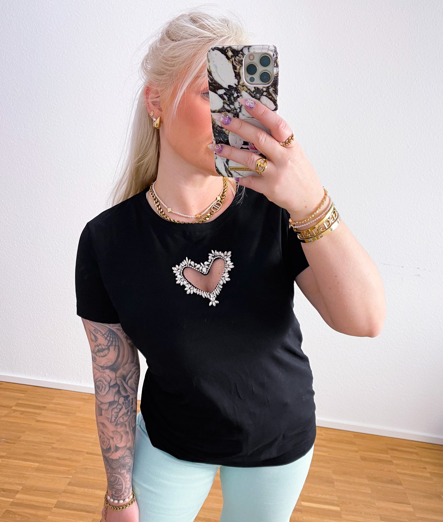 T-Shirt Herz Bling 2 Farben