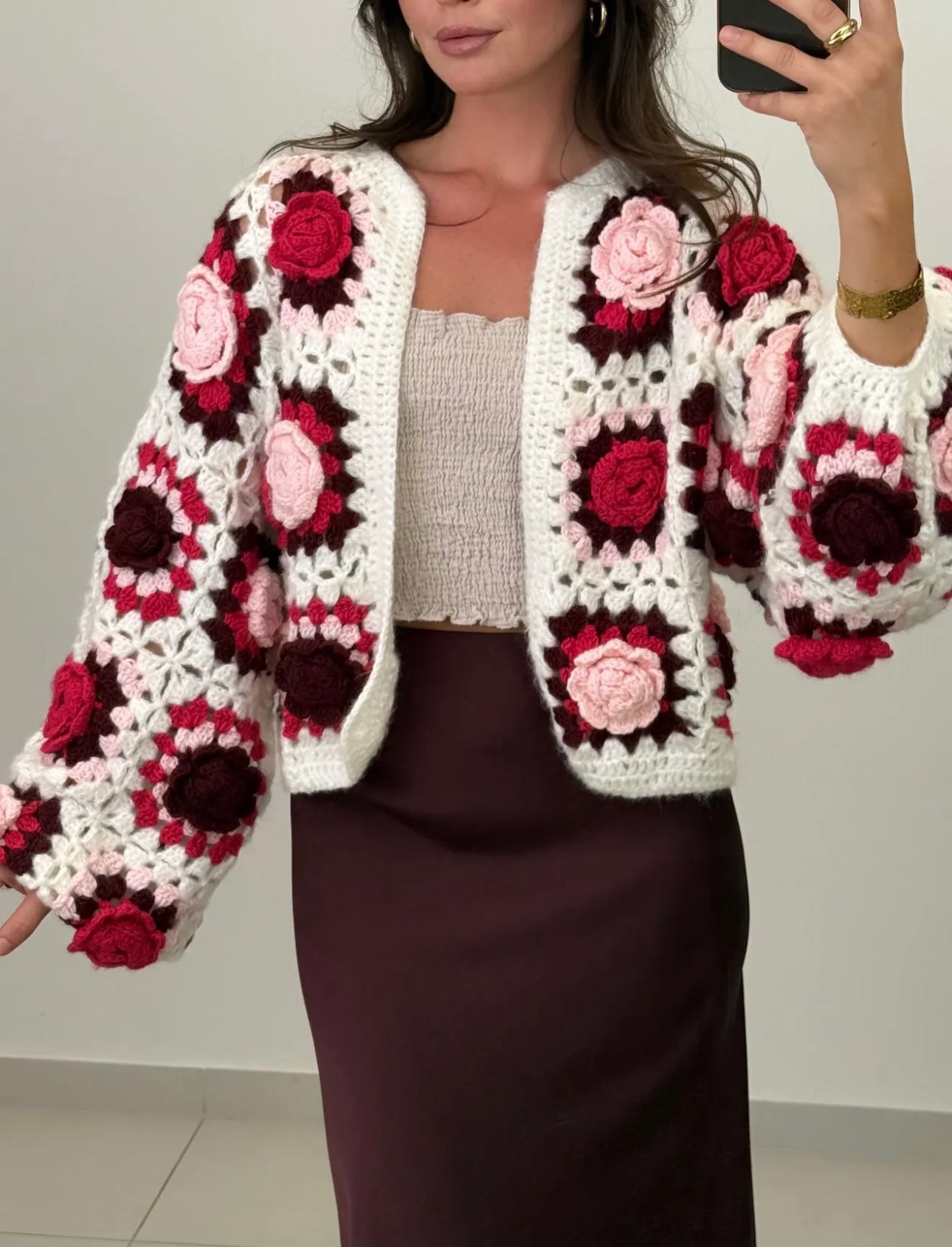 Strickjacke Roses Handmade
