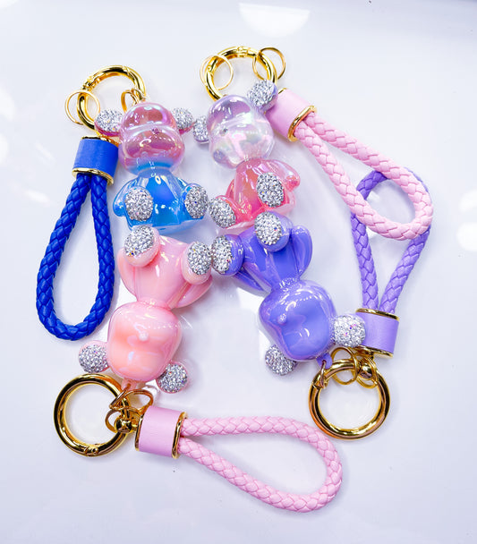 Schlüsselanhänger Kristall Teddy 6 Farben
