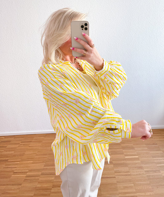 Musselin Bluse Blume