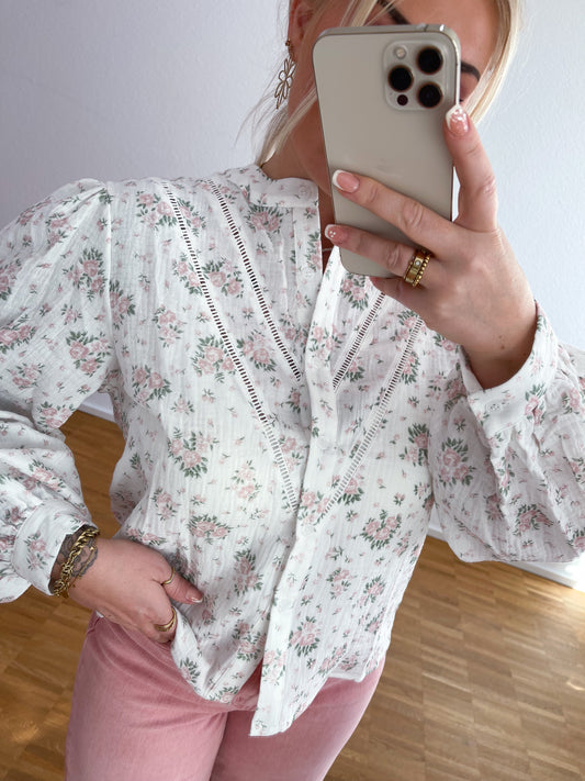 Musselin-Bluse Blume