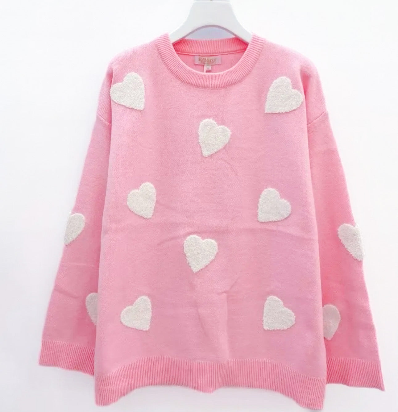 Oversize Pulli mit FrotteeHerzen