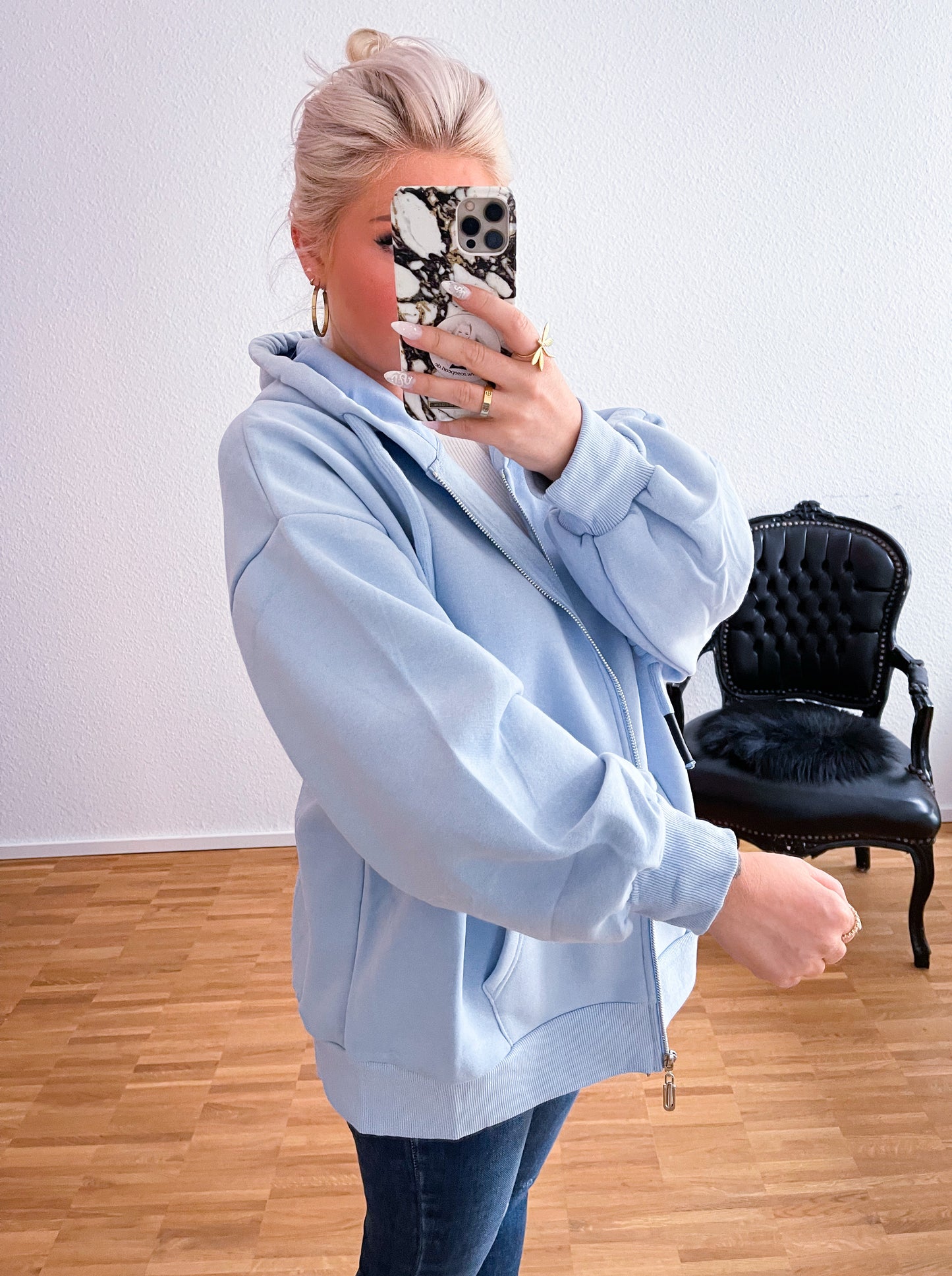 Strickjacke Babyblau