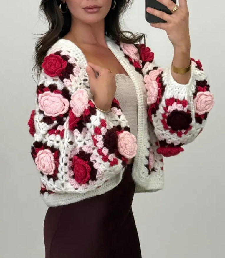 Strickjacke Roses Handmade