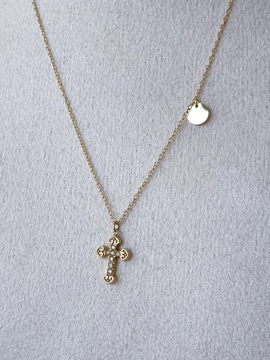 Halskette Kreuz Bling