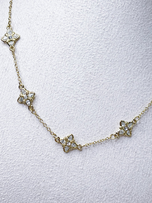 Halskette Blume Bling