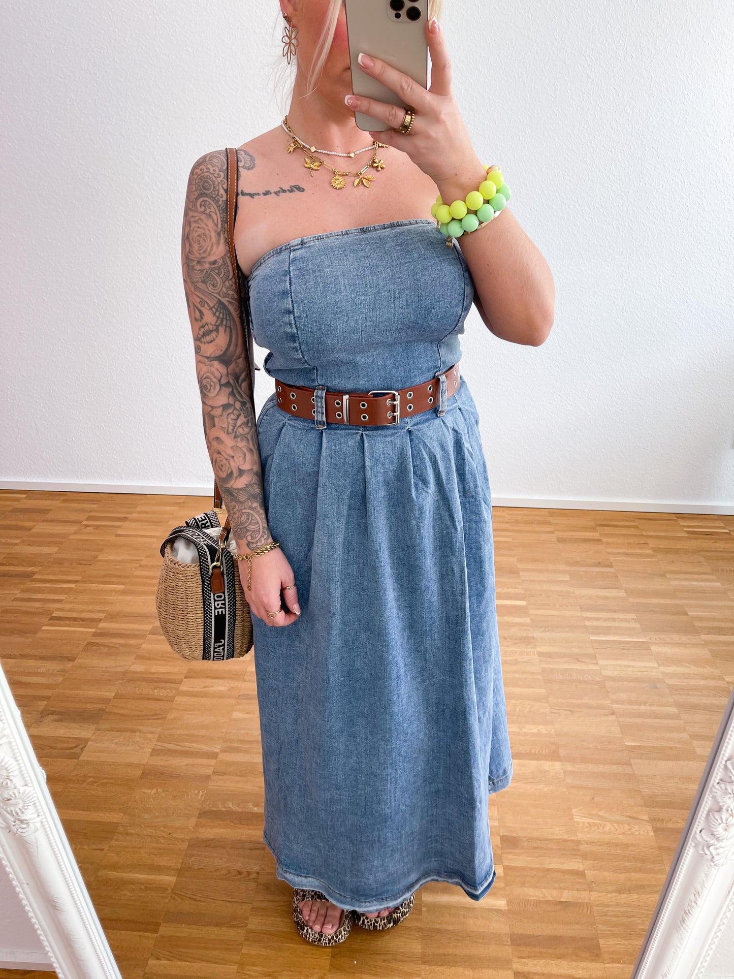 Jeanskleid Denim mit Gürtel
