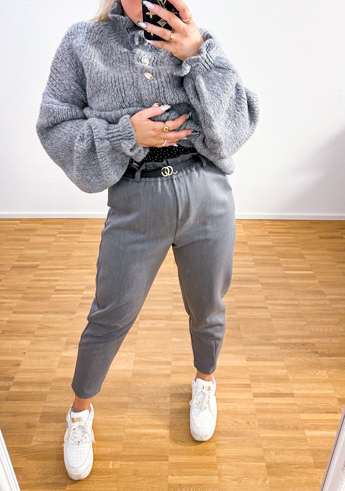 Stoffhose mit Gürtel 2 Farben