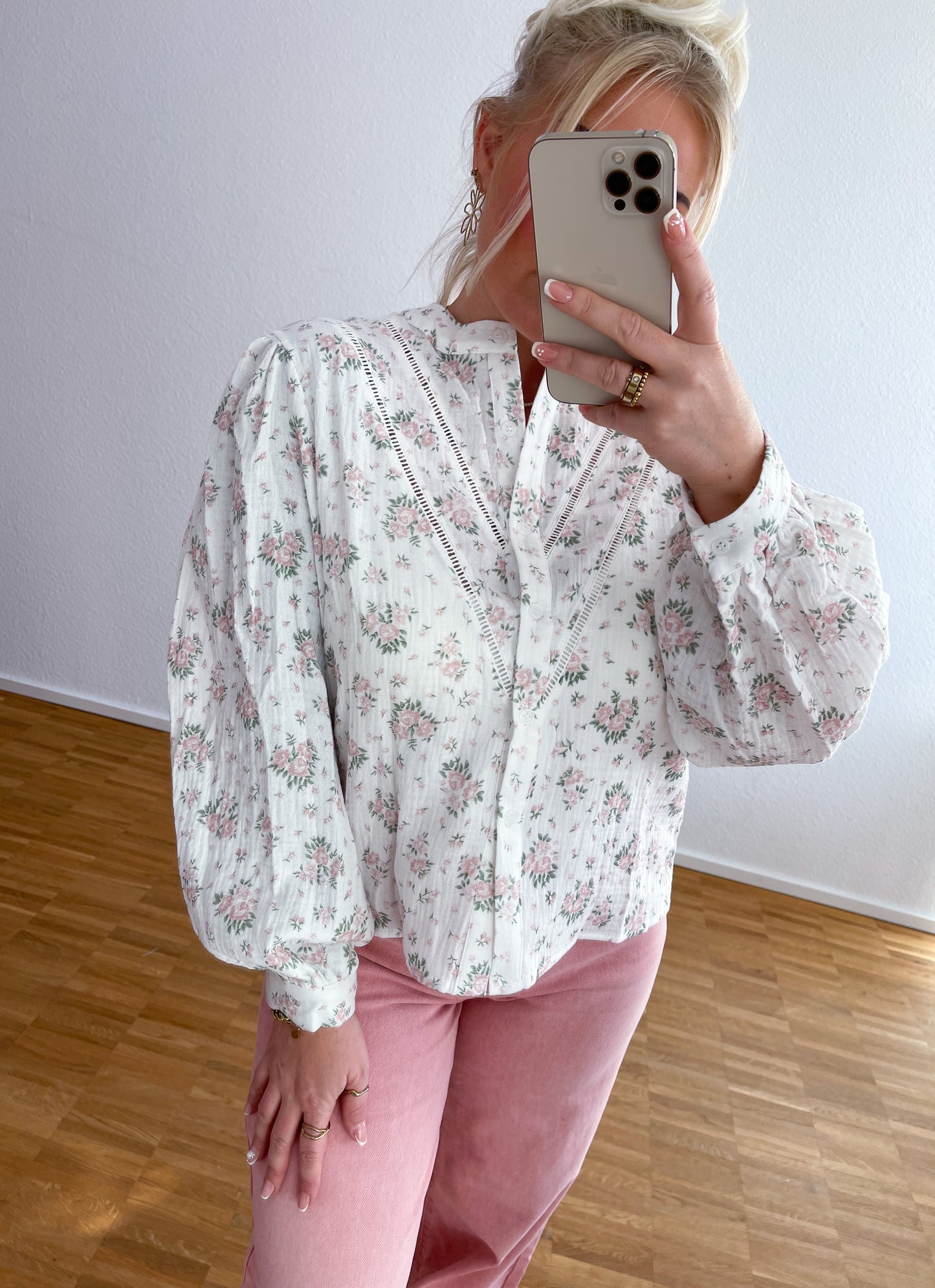 Musselin-Bluse Blume