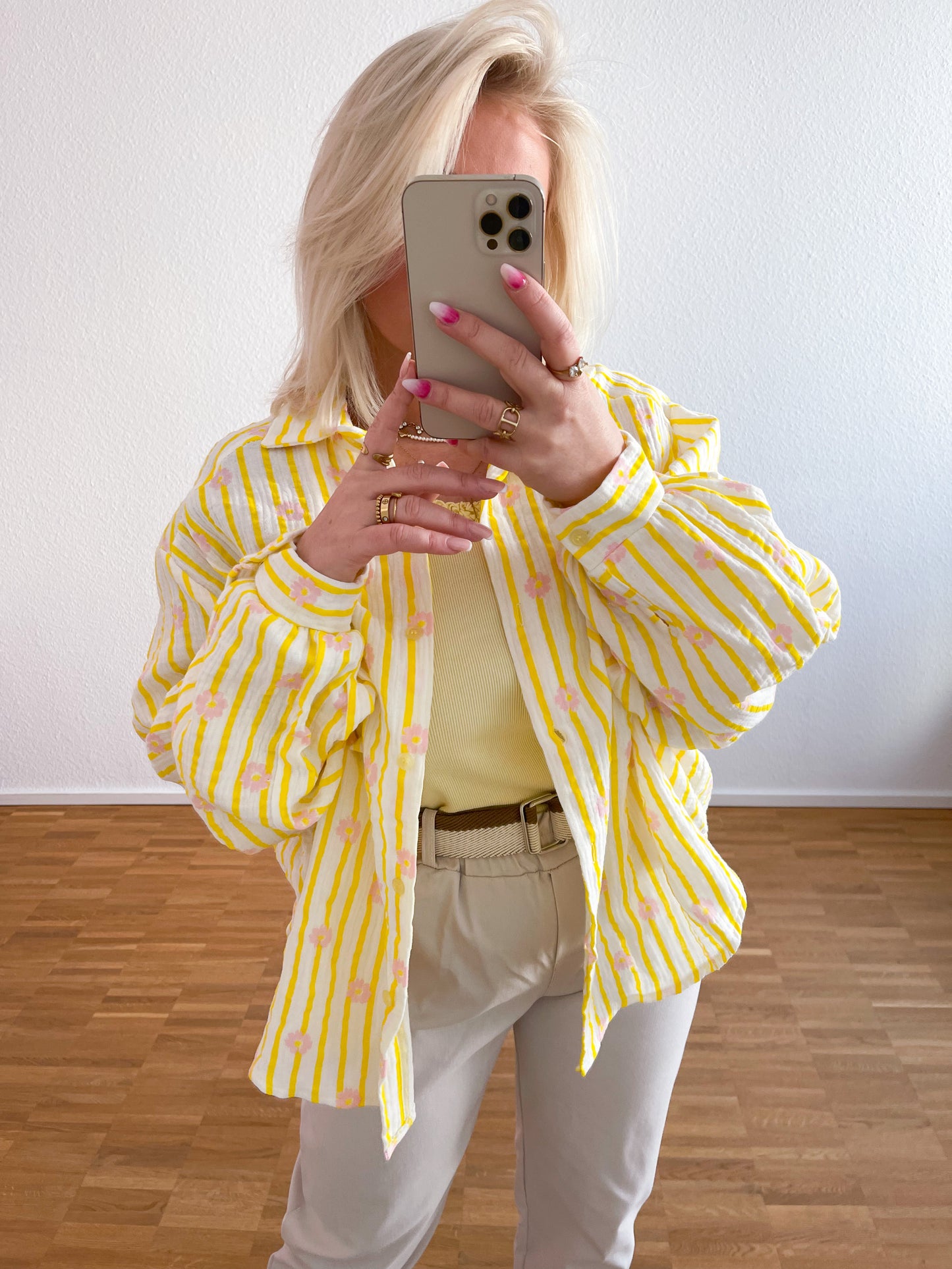 Musselin Bluse Blume