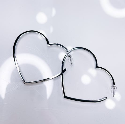 Creolen Herz Silber Gold