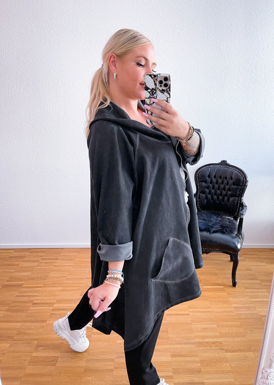 Strickjacke Wildleder