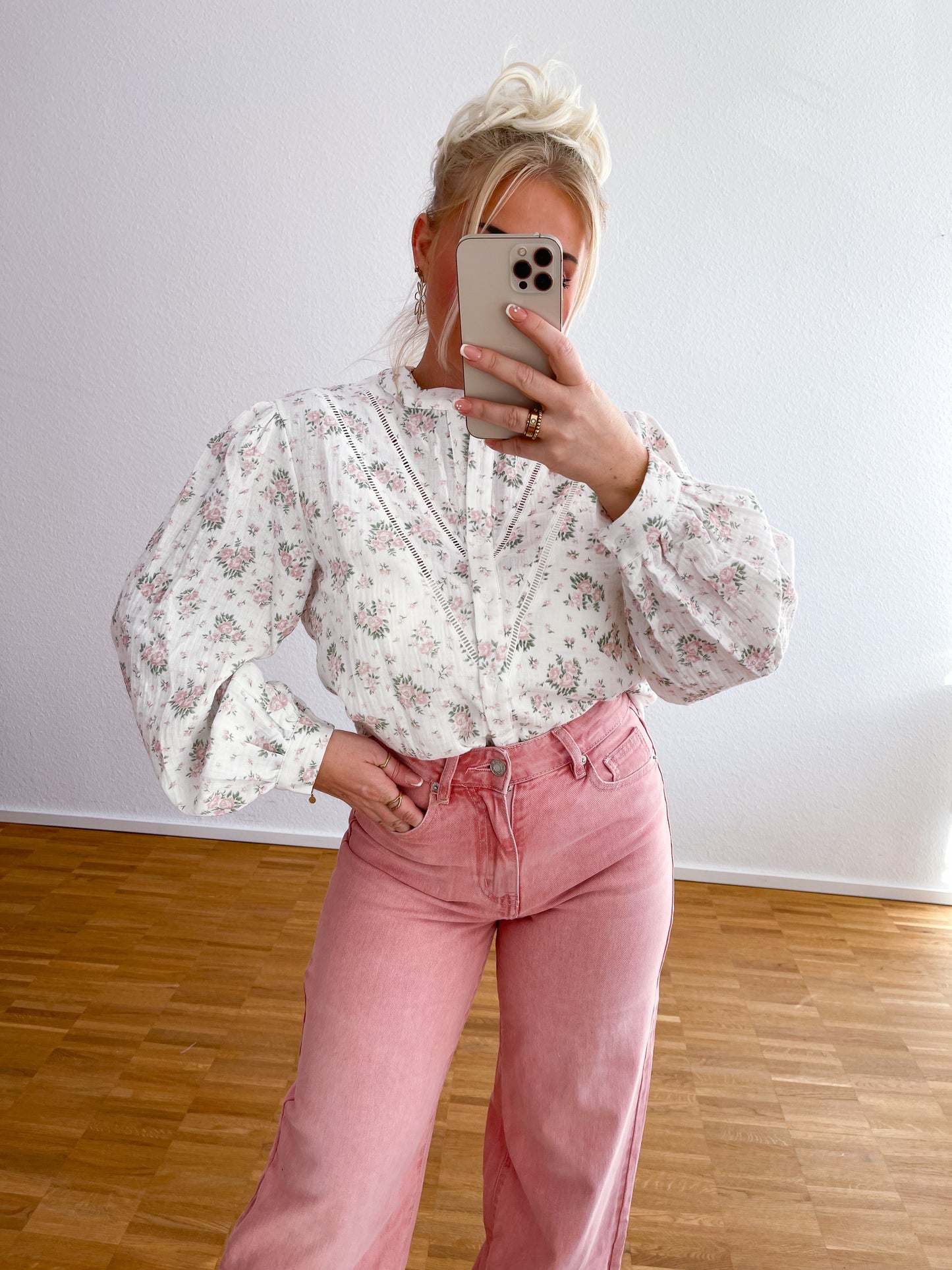 Musselin-Bluse Blume