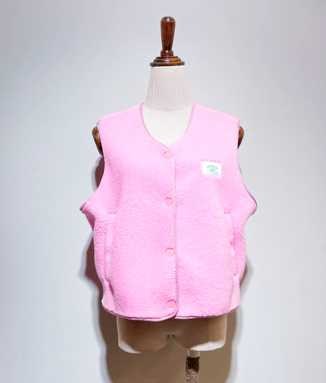 Weste-Teddy Rosa