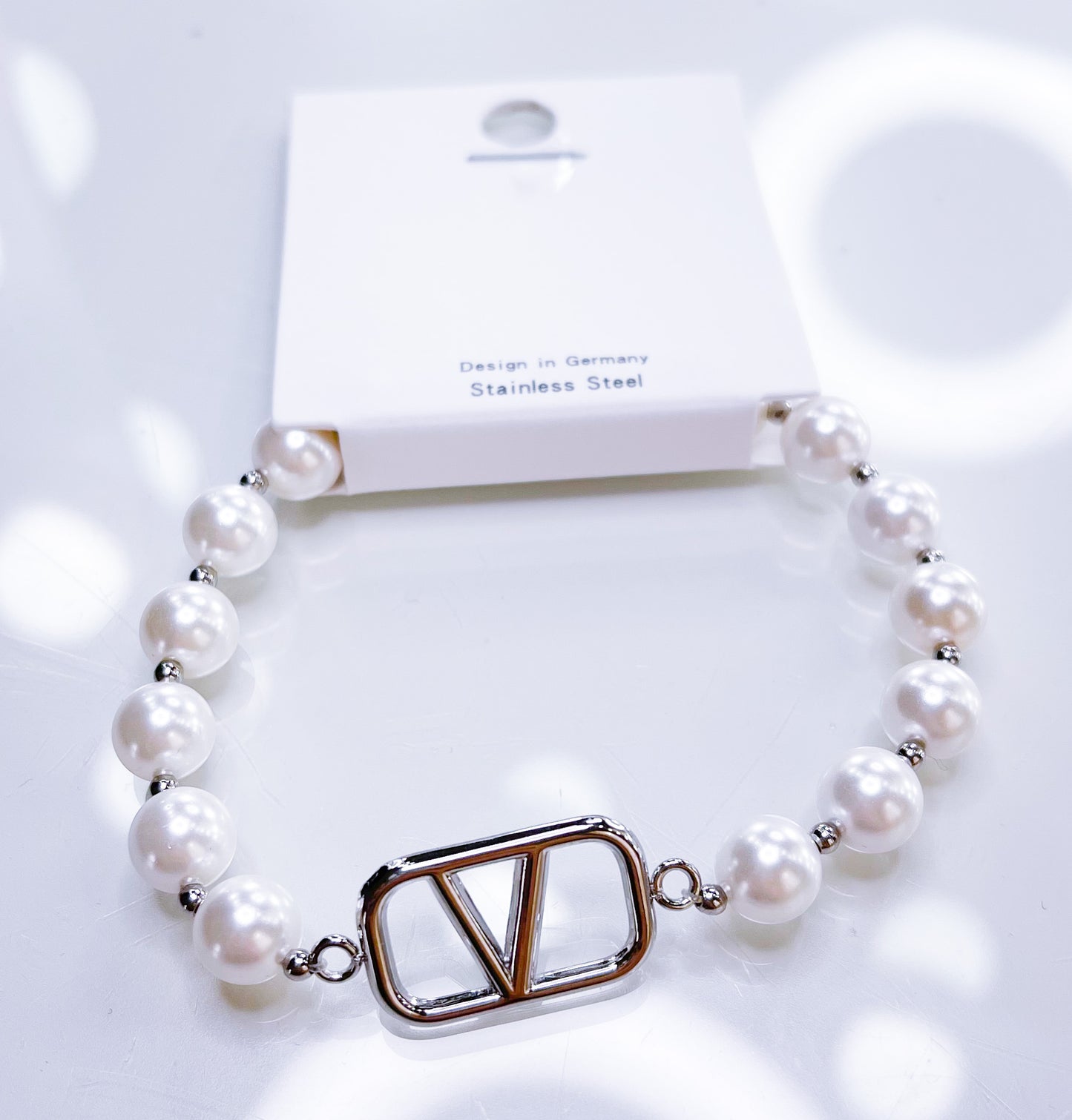 Armband-Pearl-V Gold&Silber