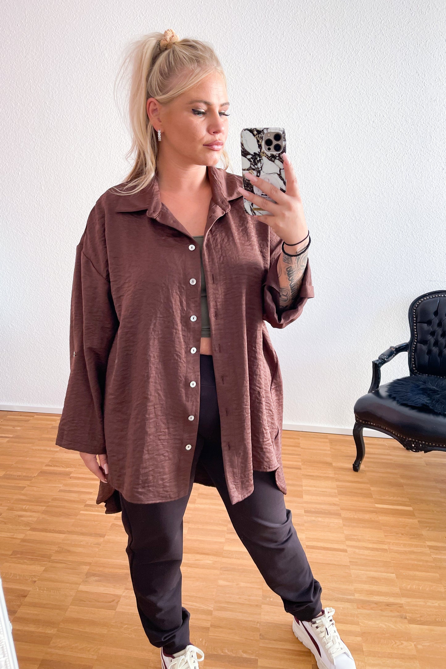Bluse Kastanie