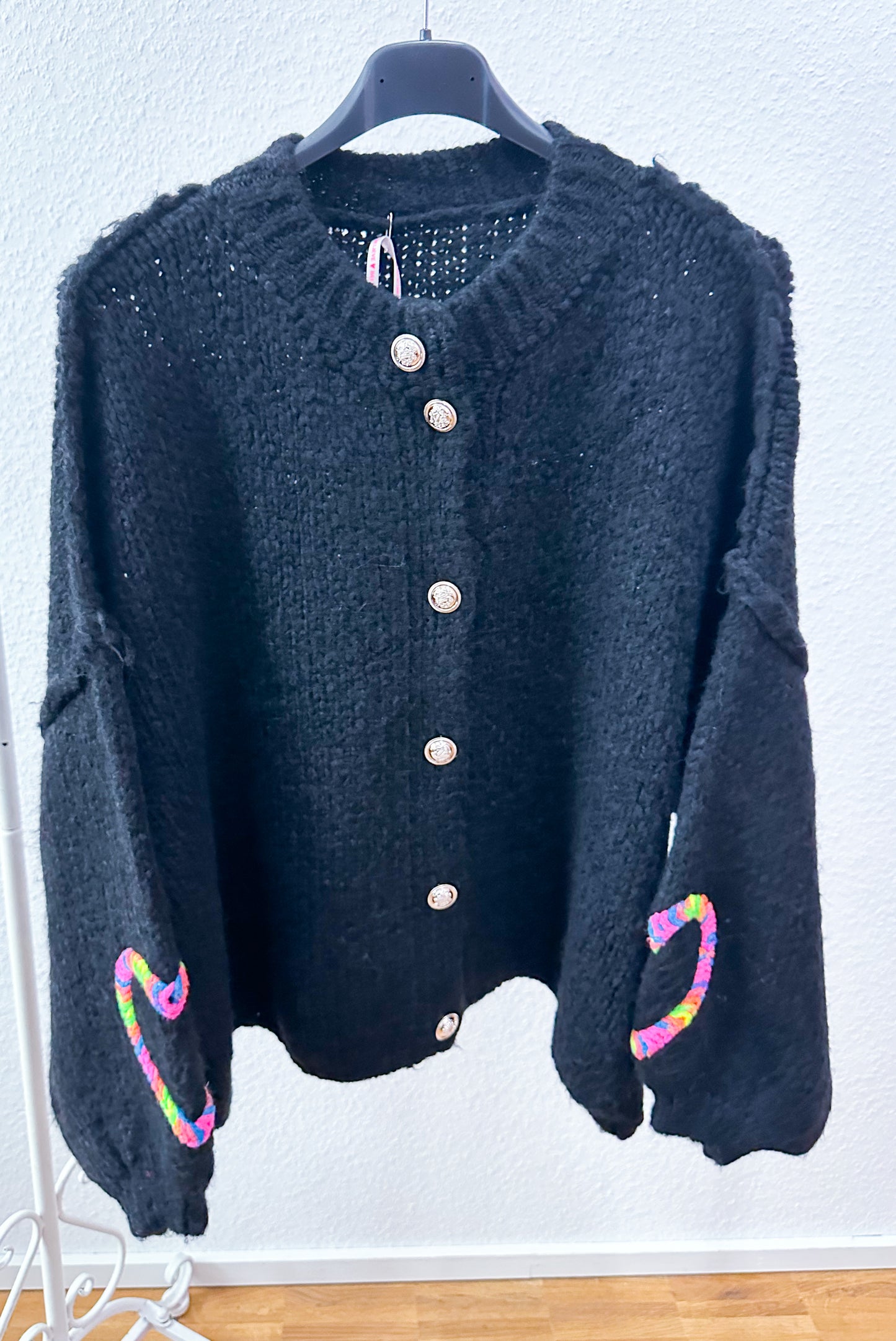 Strickjacke Lola-Herz Neon