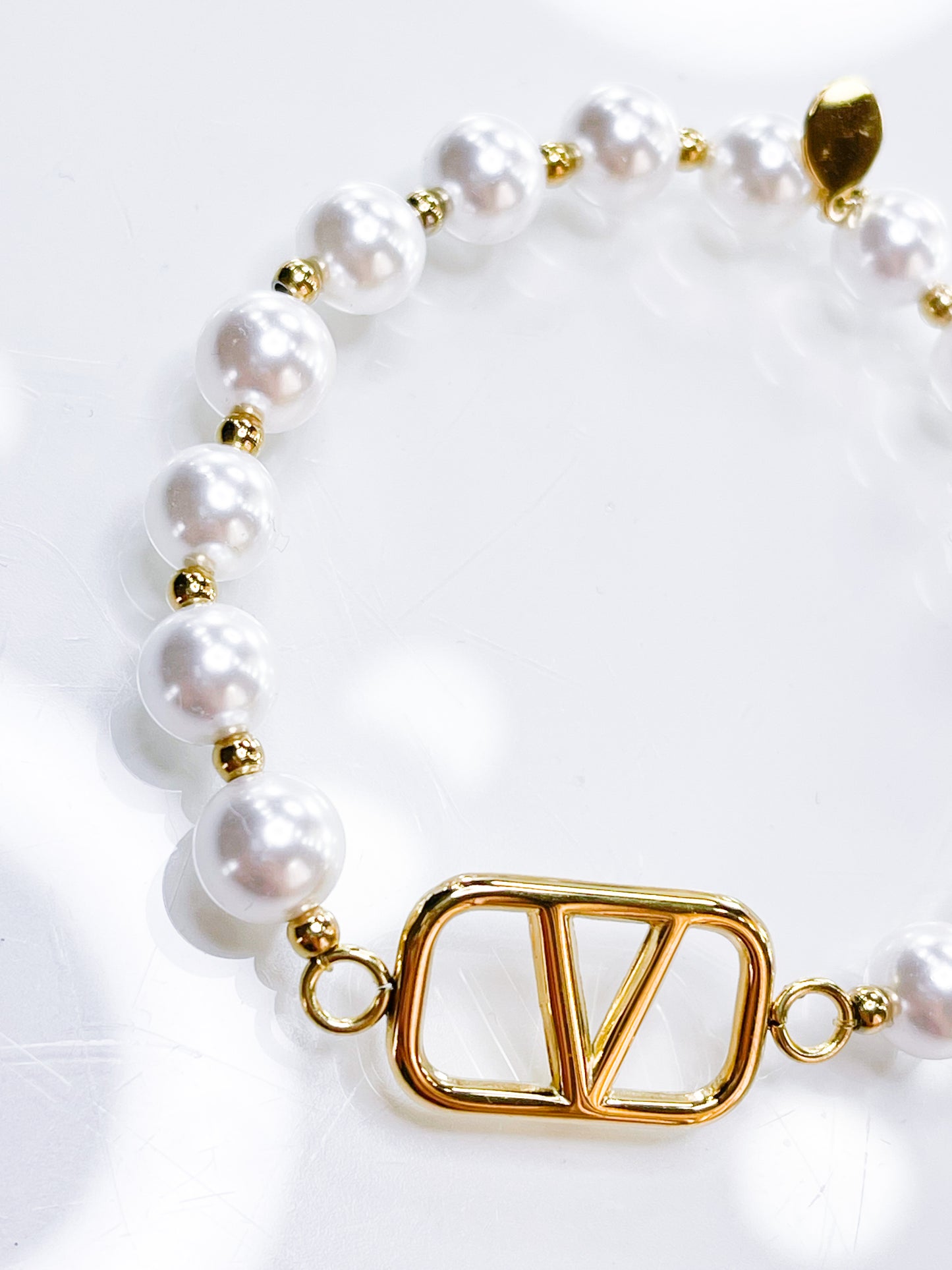Armband-Pearl-V Gold&Silber