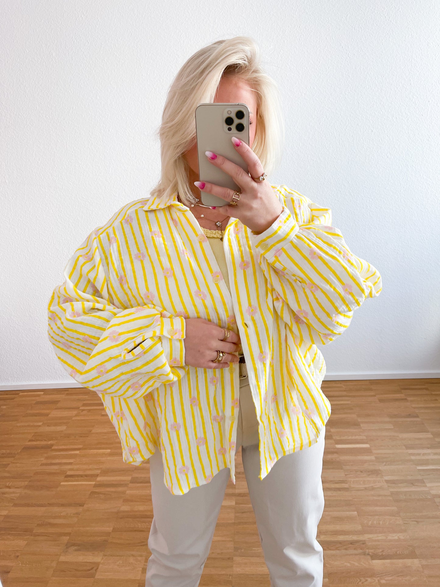 Musselin Bluse Blume