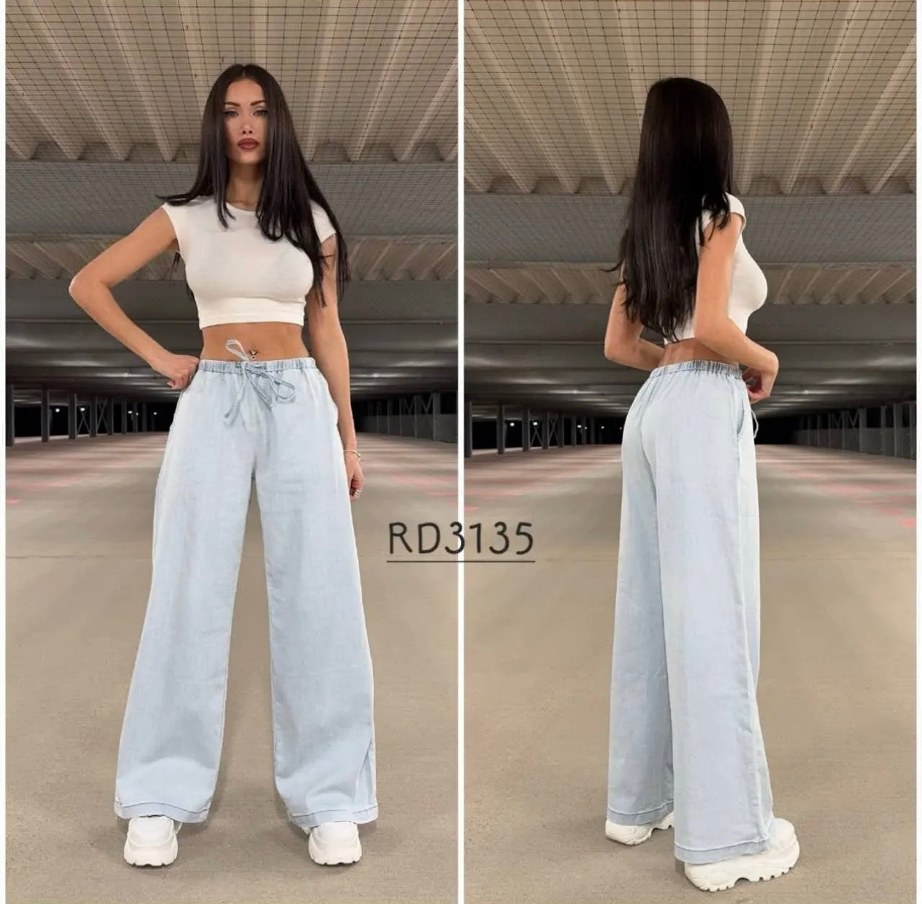 Stoffhose Jeans Wild Leg