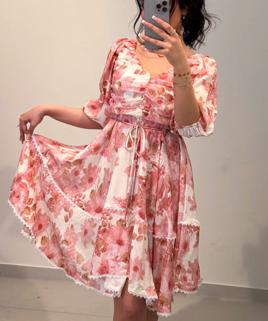 Kleid Blumen zwei Farben