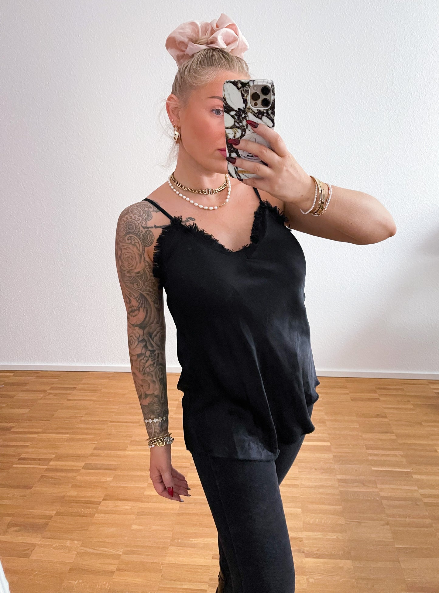 Top Viscosa Schwarz