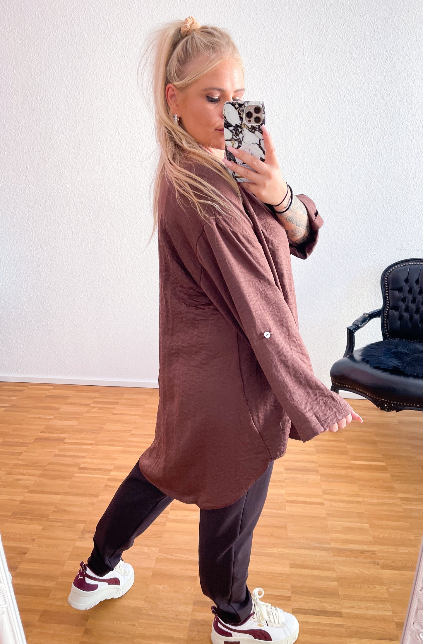 Bluse Kastanie