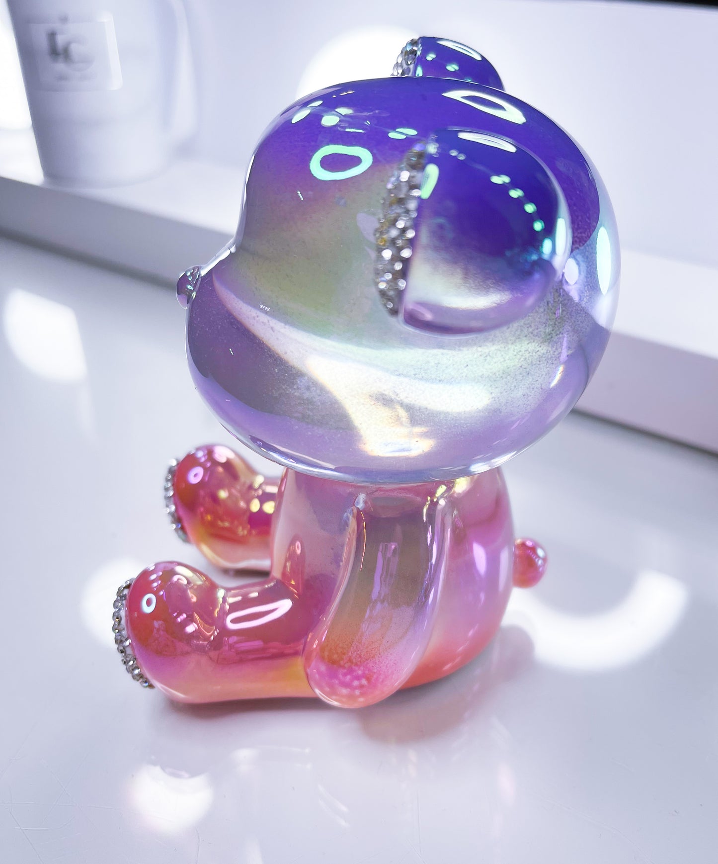 Teddy-Glass Dekoration Einzelstück 11cm