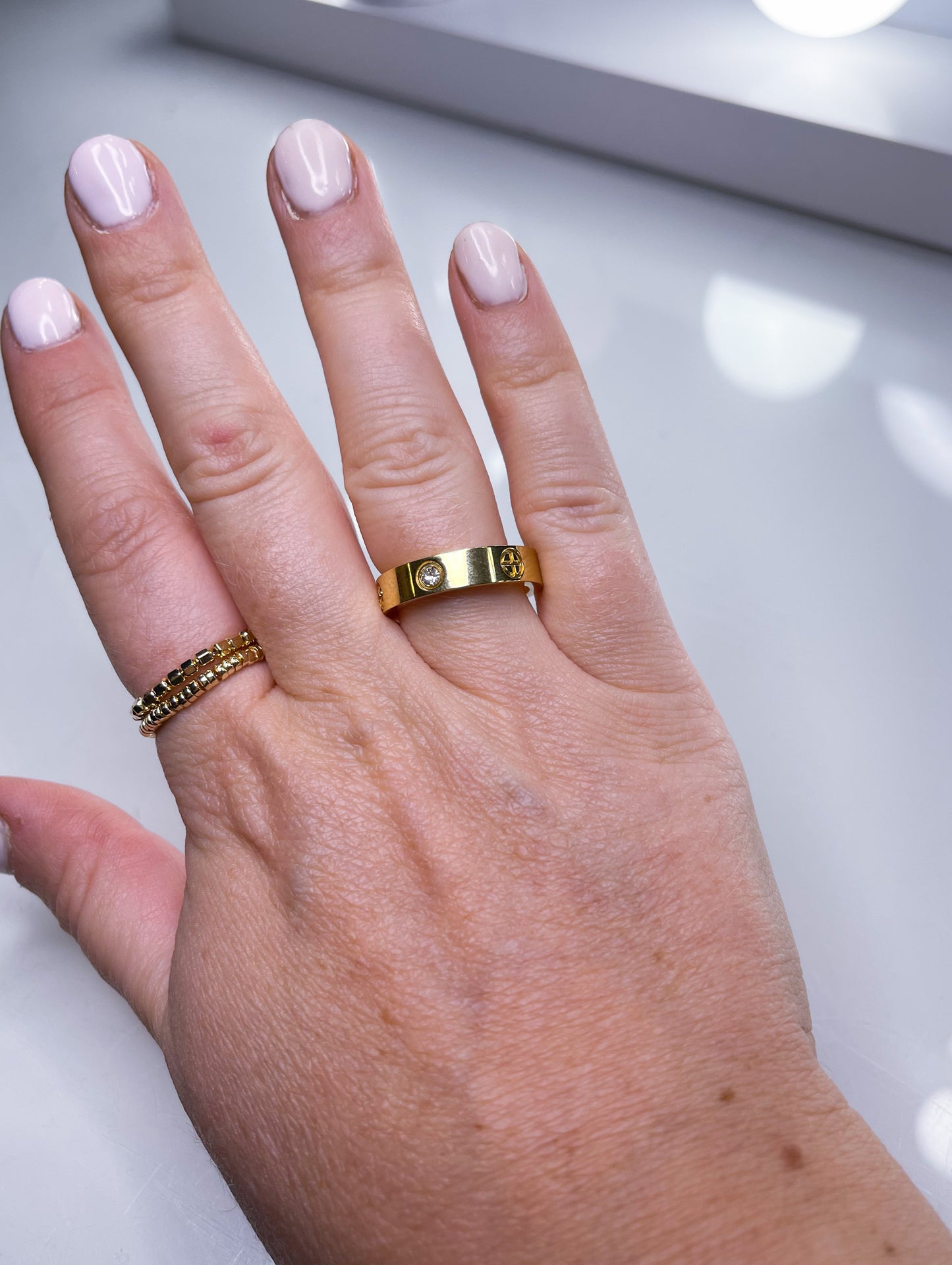 Ring Kreuz Bling Gold&Silber