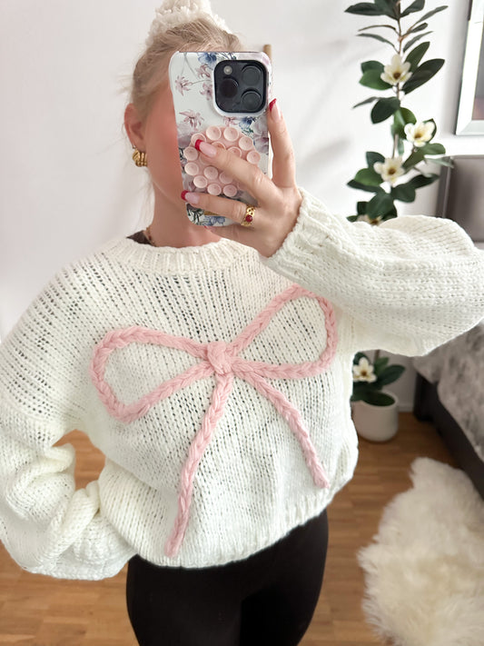 Strickpullover Girly Schleife super weich
