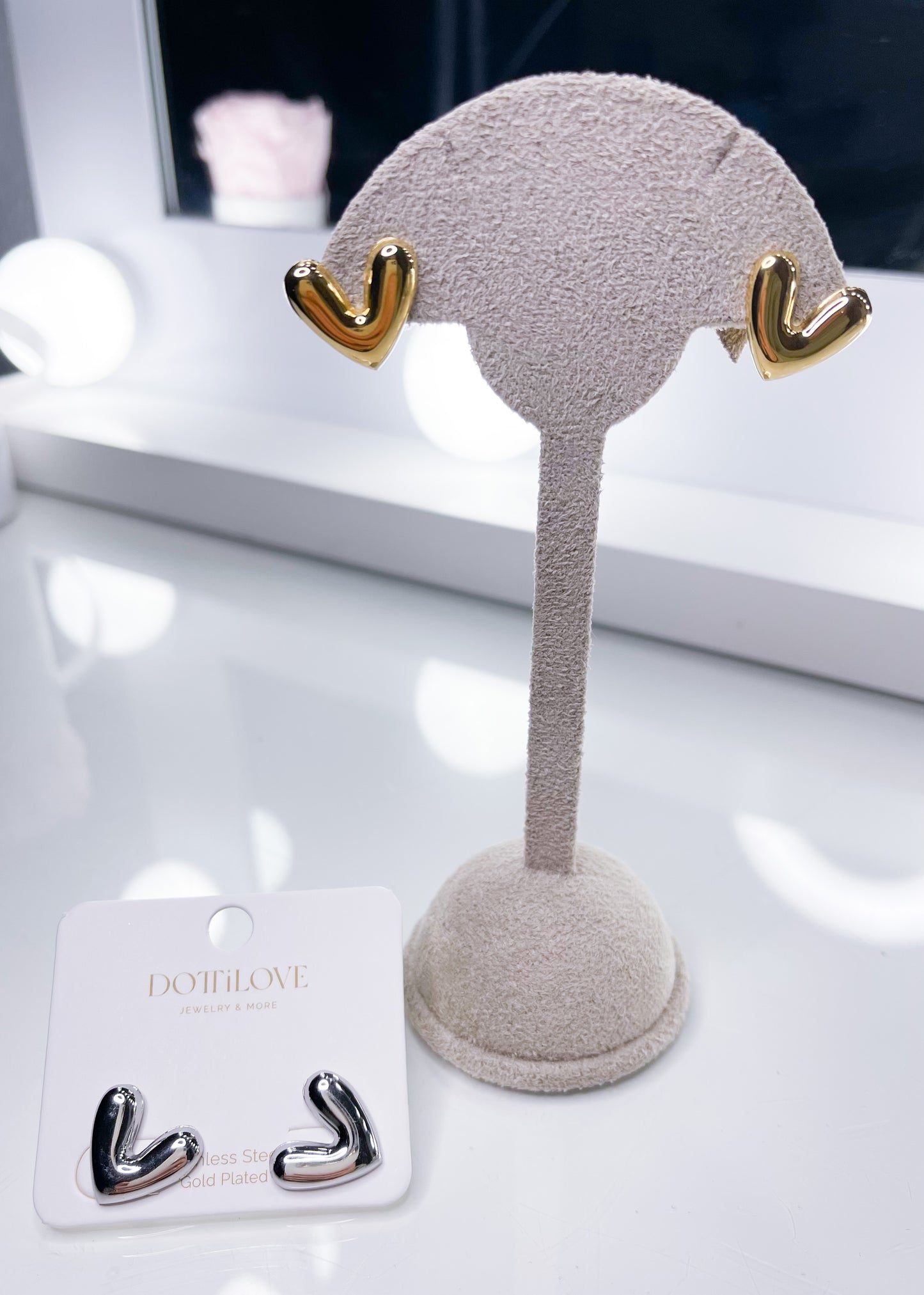 Ohrringe Herz Gold Silber