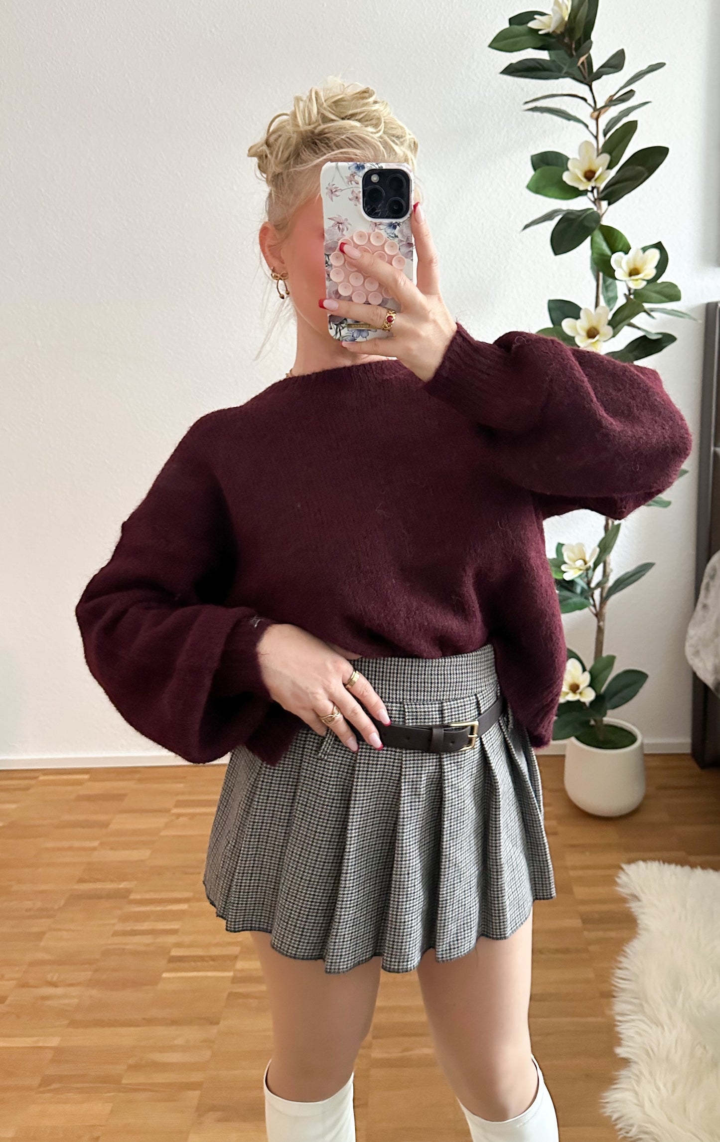 Strickpullover Schleife-Leo in 3 Farben super Stretch und weich