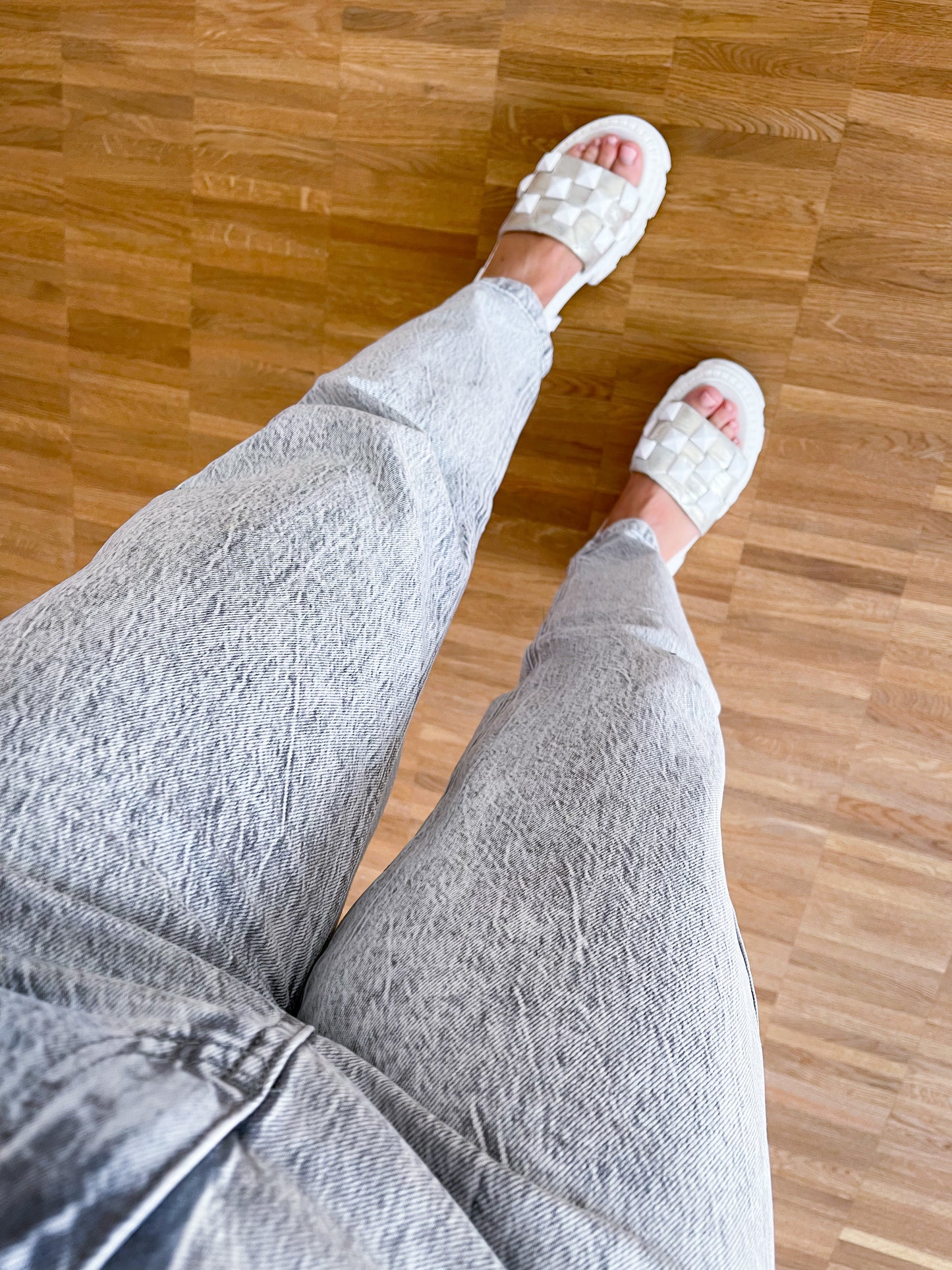 Jeanshose Daddy Fit Grau