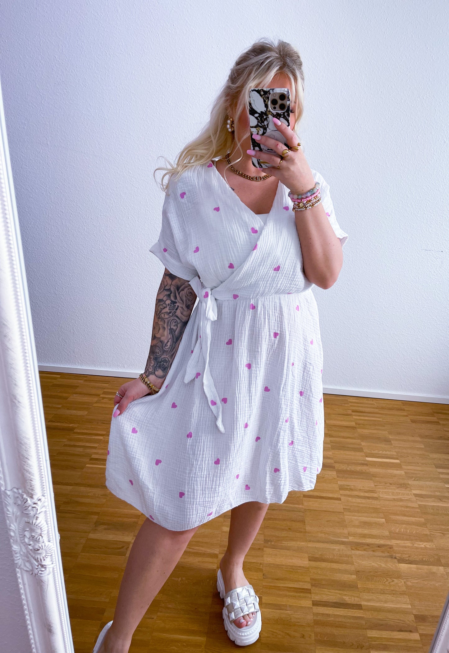 Kleid-Musselin-Herz
