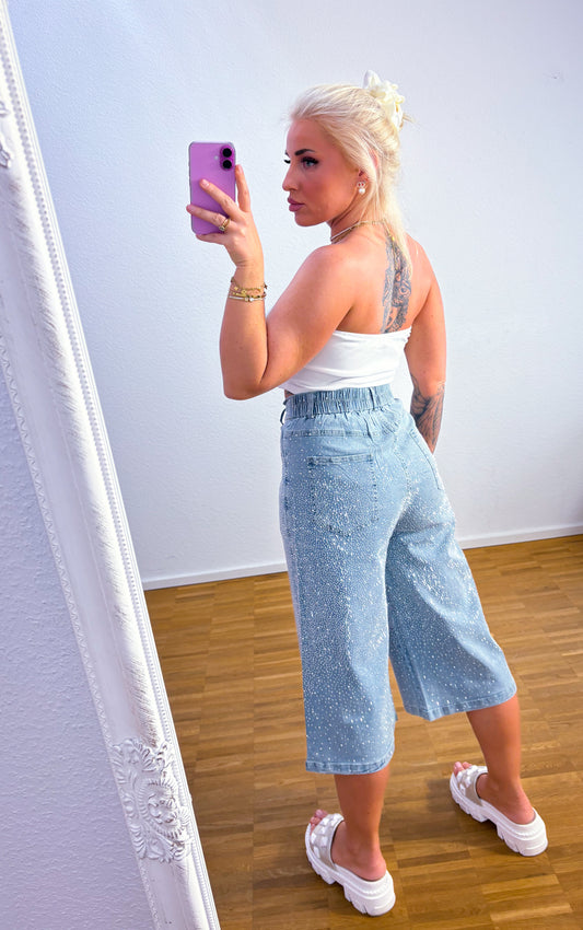 Jeanshose 7/8 Bling