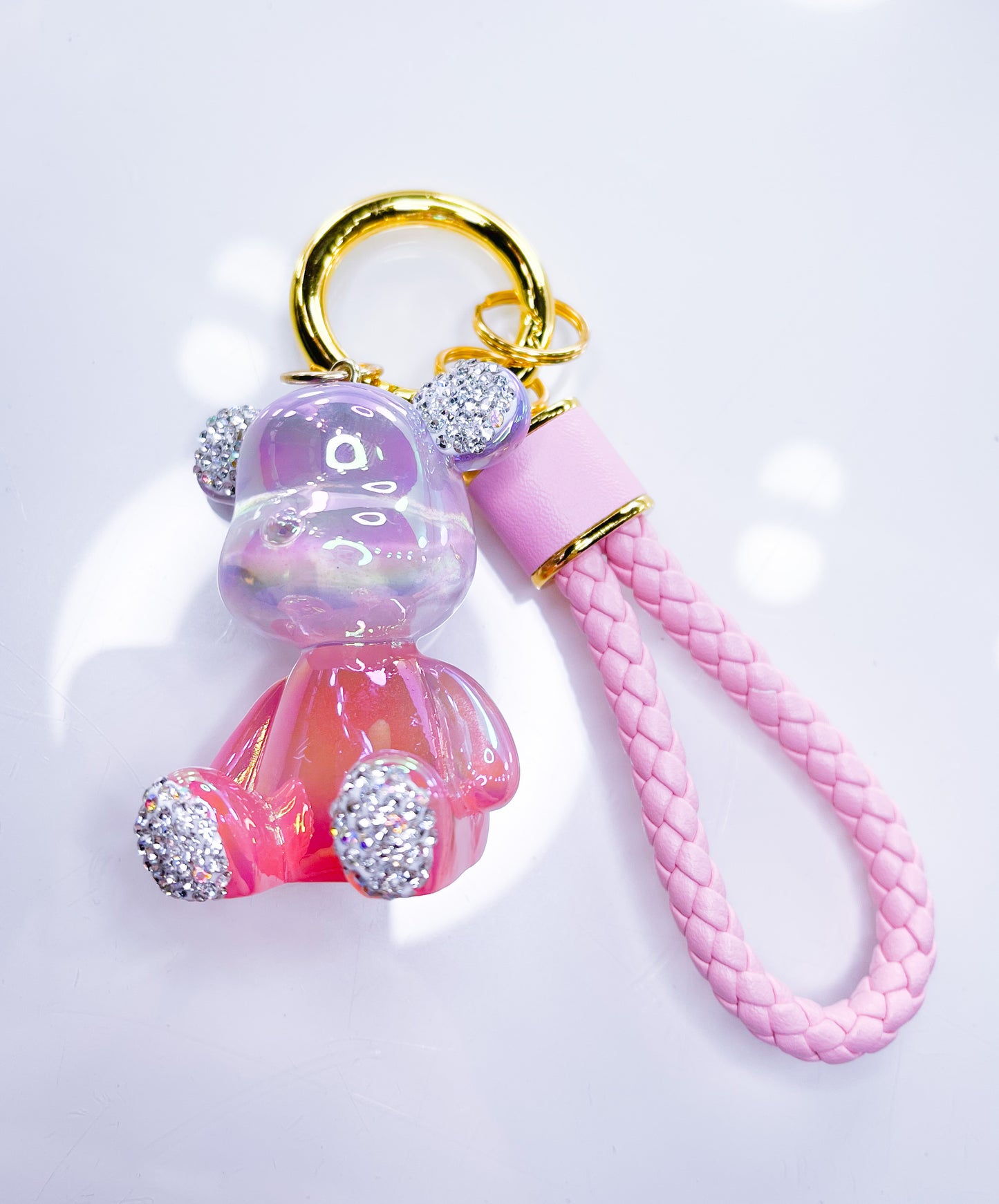 Schlüsselanhänger Kristall Teddy 6 Farben