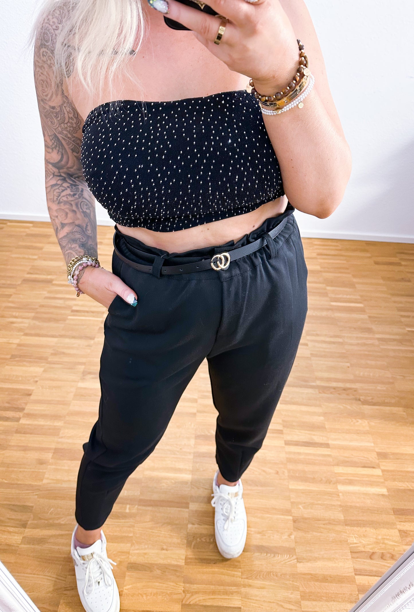 Stoffhose mit Gürtel 2 Farben