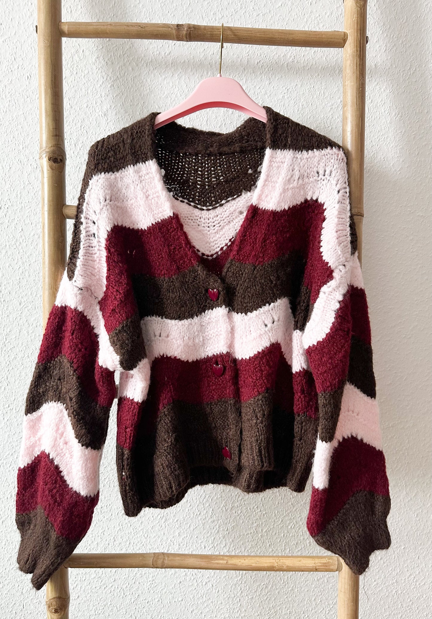 Strickjacke bunt Herz 3 Farben