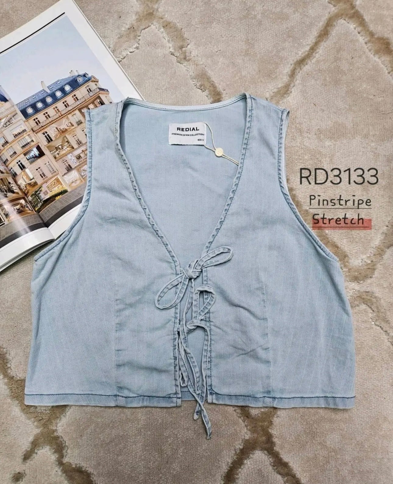 Jeans Weste Schleife