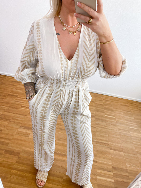 Jumpsuit Boho Creme